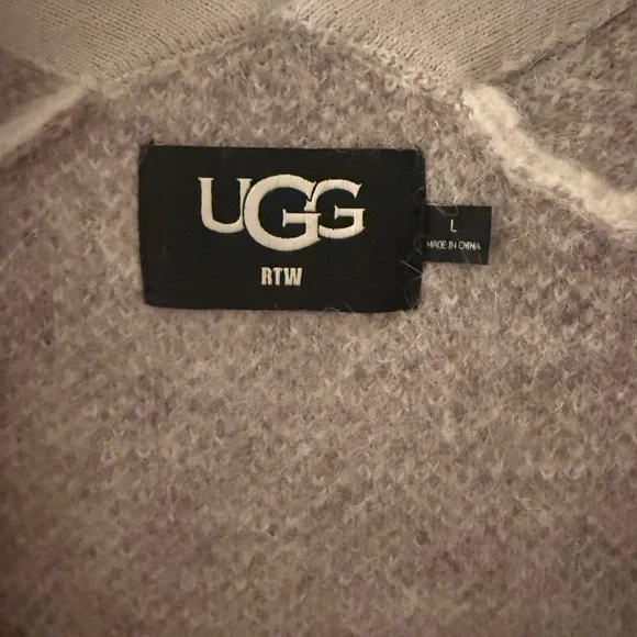 UGG Women's Animal Print Cardigan - Cream and Gray - Picture 2 of 3